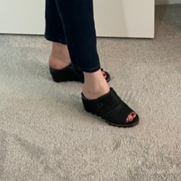 Sorel Wedge Sandal Black 8 - Picture 4 of 6